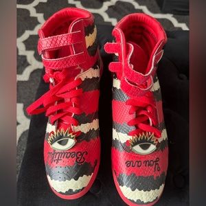 Reebok 1xMex Reebok Freestyle Red eye hi top sneakers. Collab w/Melody Ehsani
